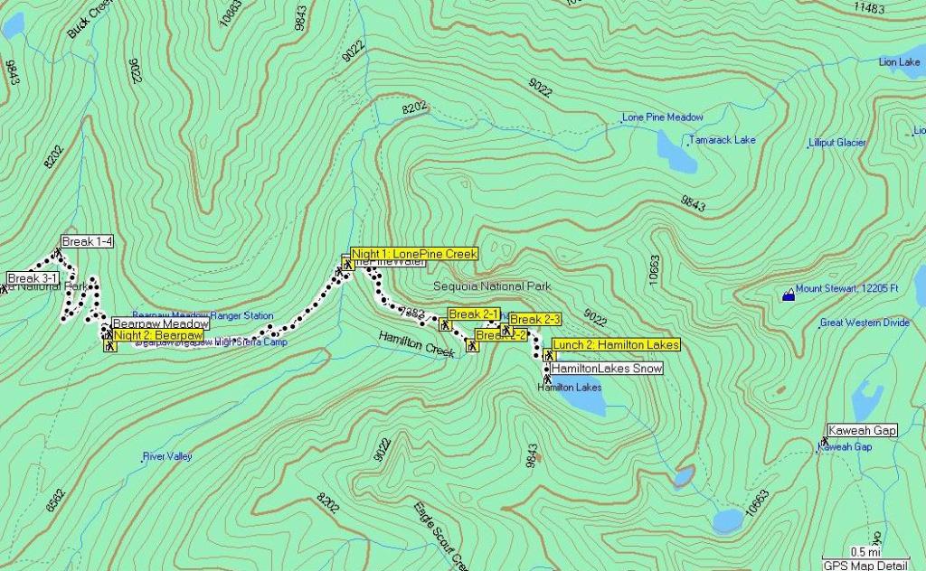 901 - Sequoia HighSierraTrail Mapsource Day2