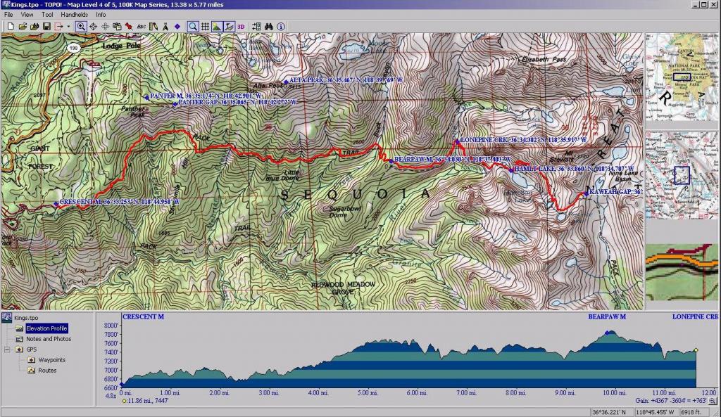 902 - Sequoia HighSierraTrail Topo Day1