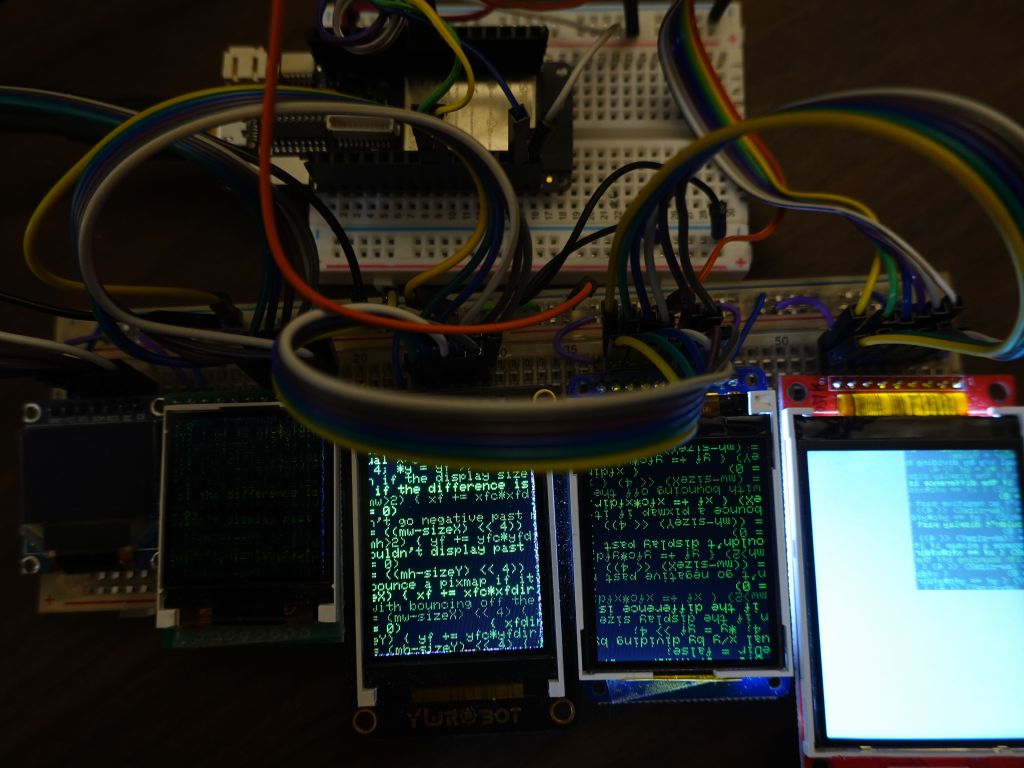 ILI9341 is slightly compatible with the ST7735 screens, shown for scale here