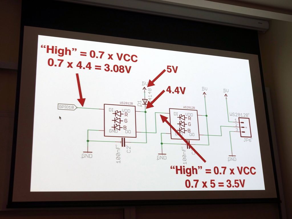 Nice way to support 5V neopixels on 3.3V microcontrollers