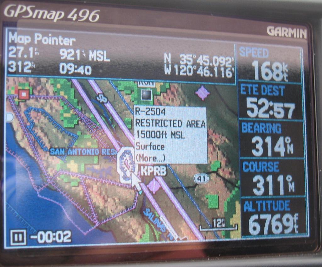 213 - AVX PAO Flight Garmin 496