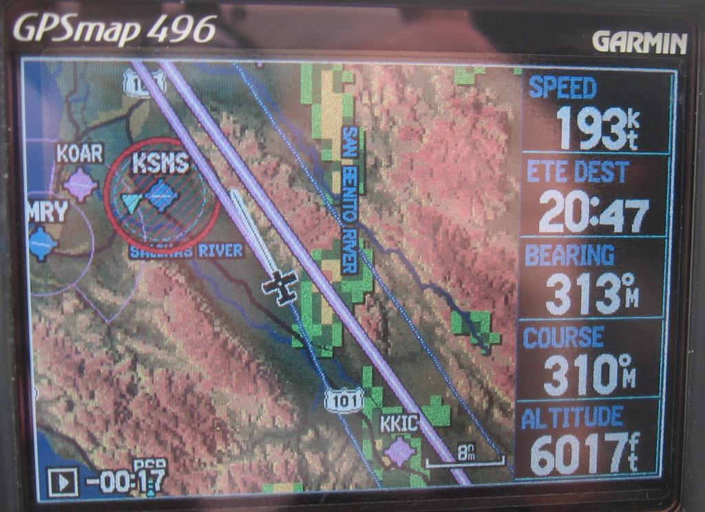 220 - AVX PAO Flight Garmin 496