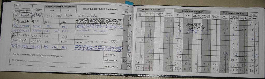 1016 - Logbook Flights