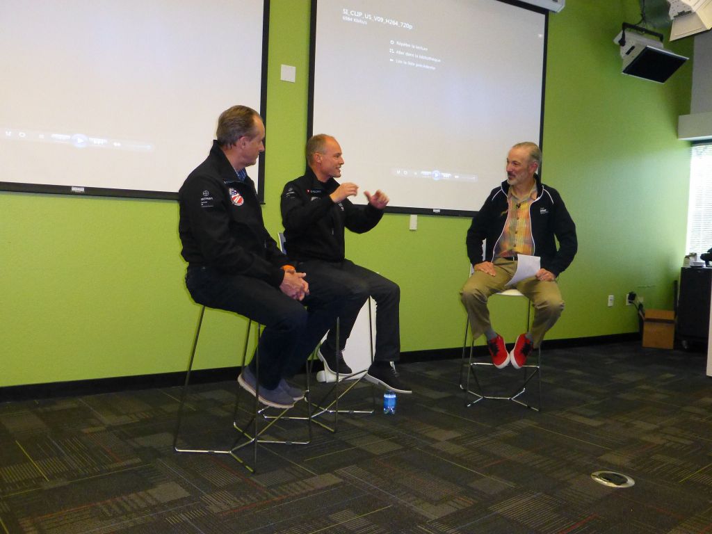 Bertrand and André, interviewed by Pablo, one of our local pilots