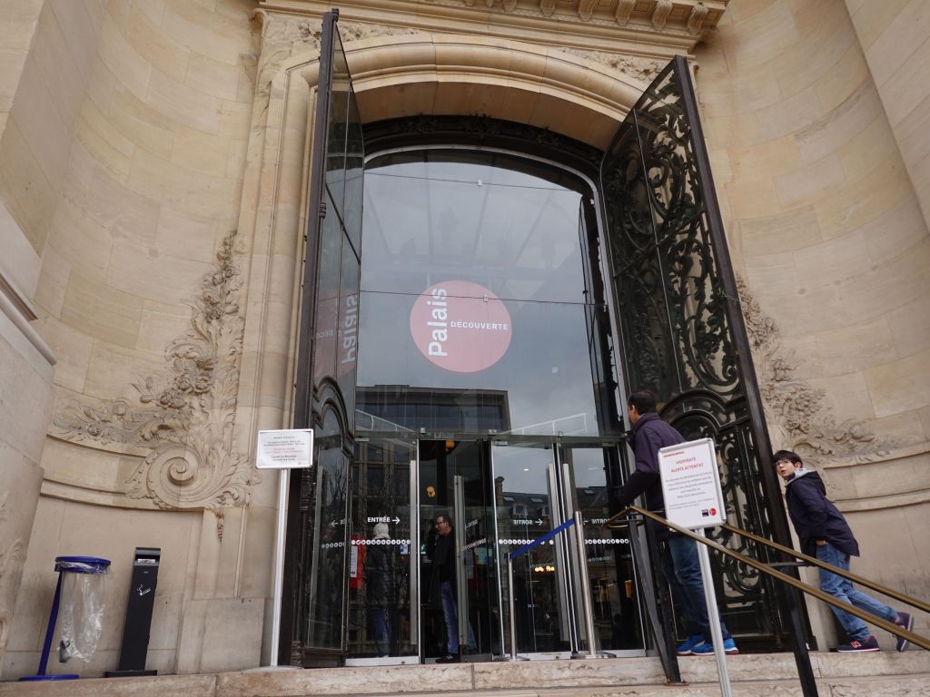 it is located at the back of the grand palais, an iconic building in Paris