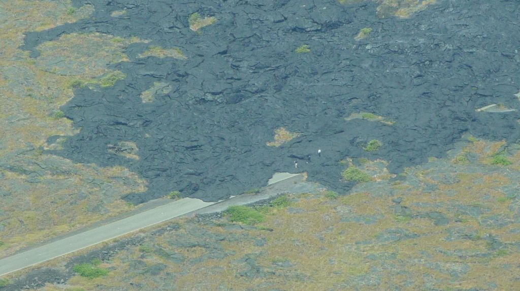 Hawaii road taken over by lava