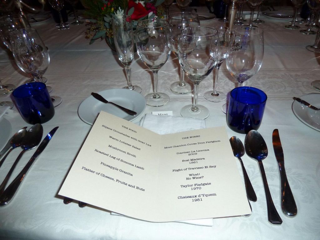 Menu, and can't believe it wines