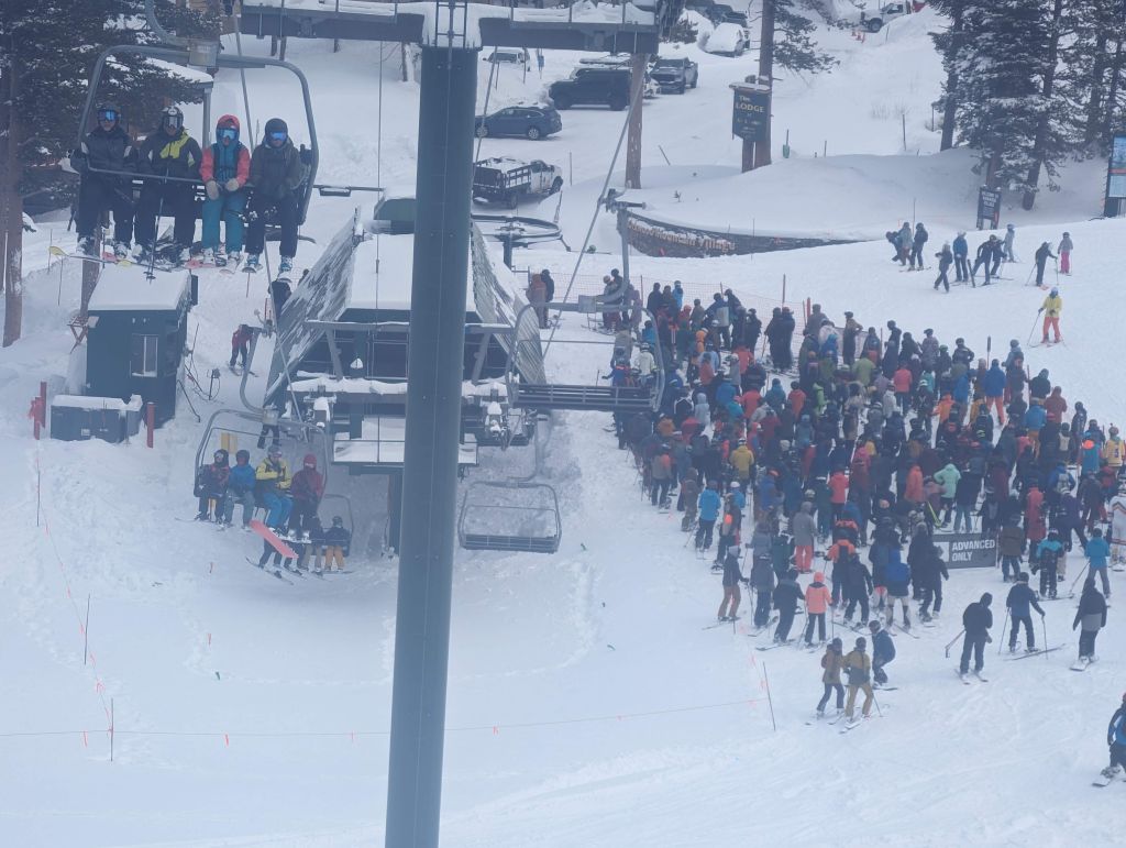 not that busy for a deep pow day