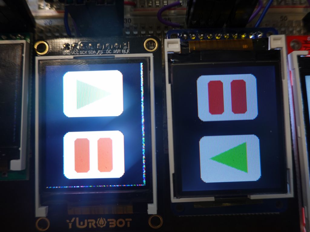 ST7735R vs ST7735S chip revisions show a few differences