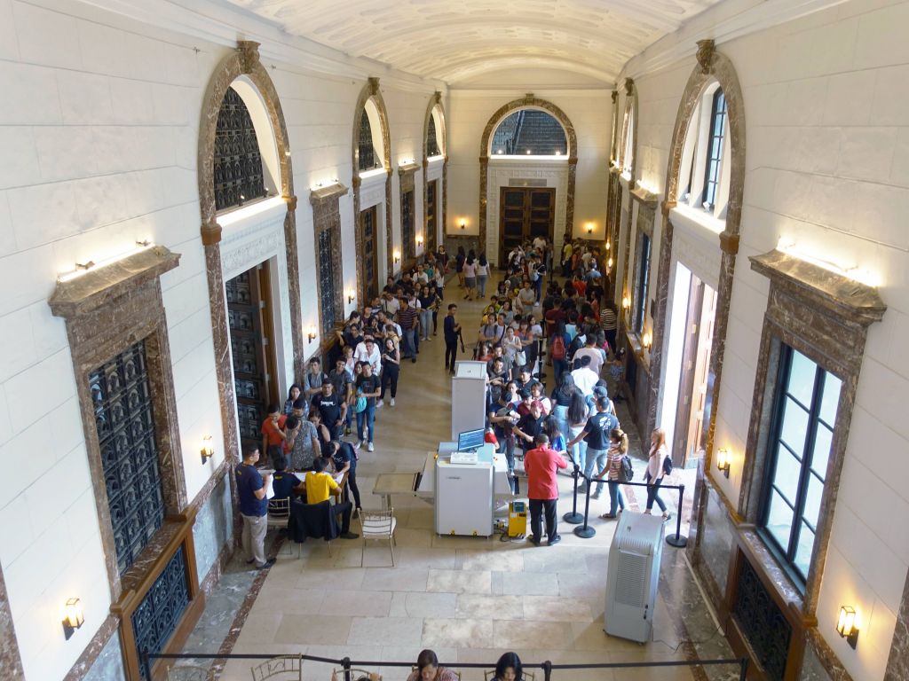 line for the security check, then line for signing in, and then line to check in your bag