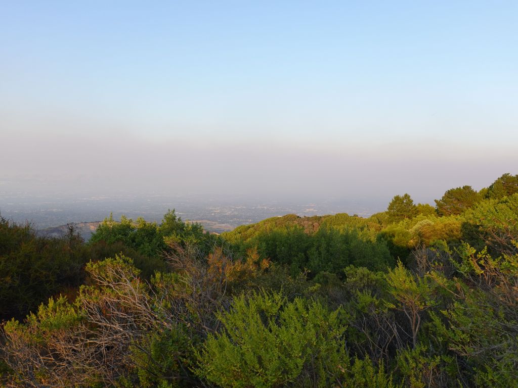 smoke was visible but on the east side of the bay