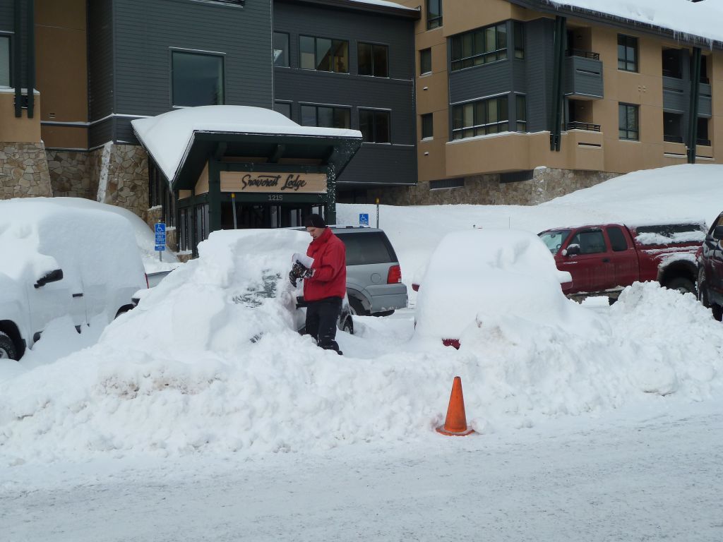 Dude, some snow fell on your car :)