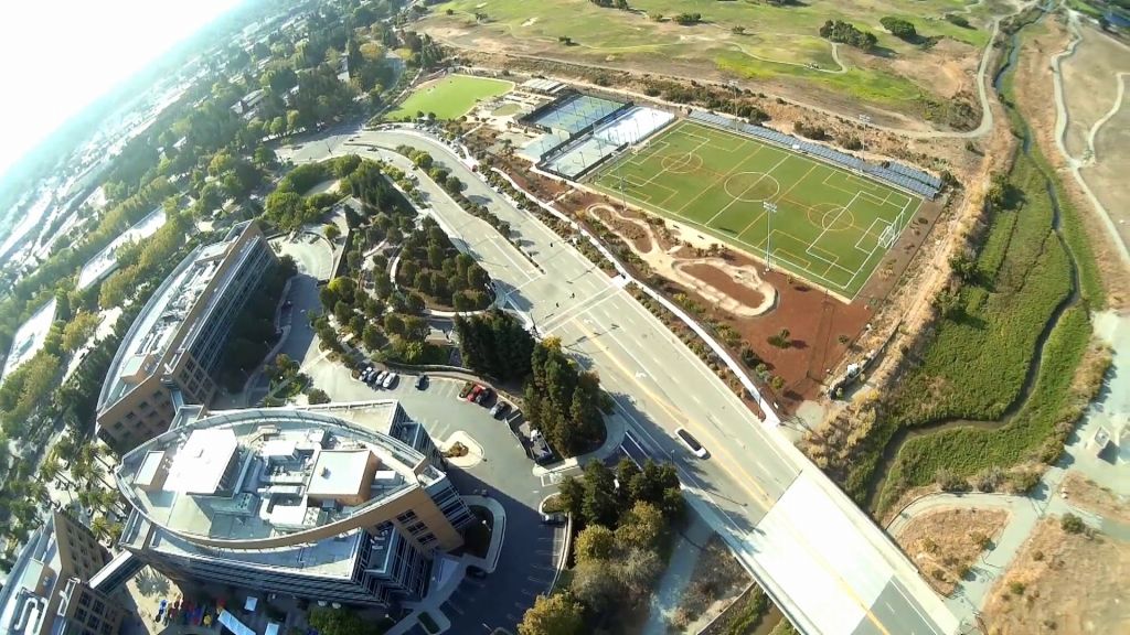 the soccer field I was flying from