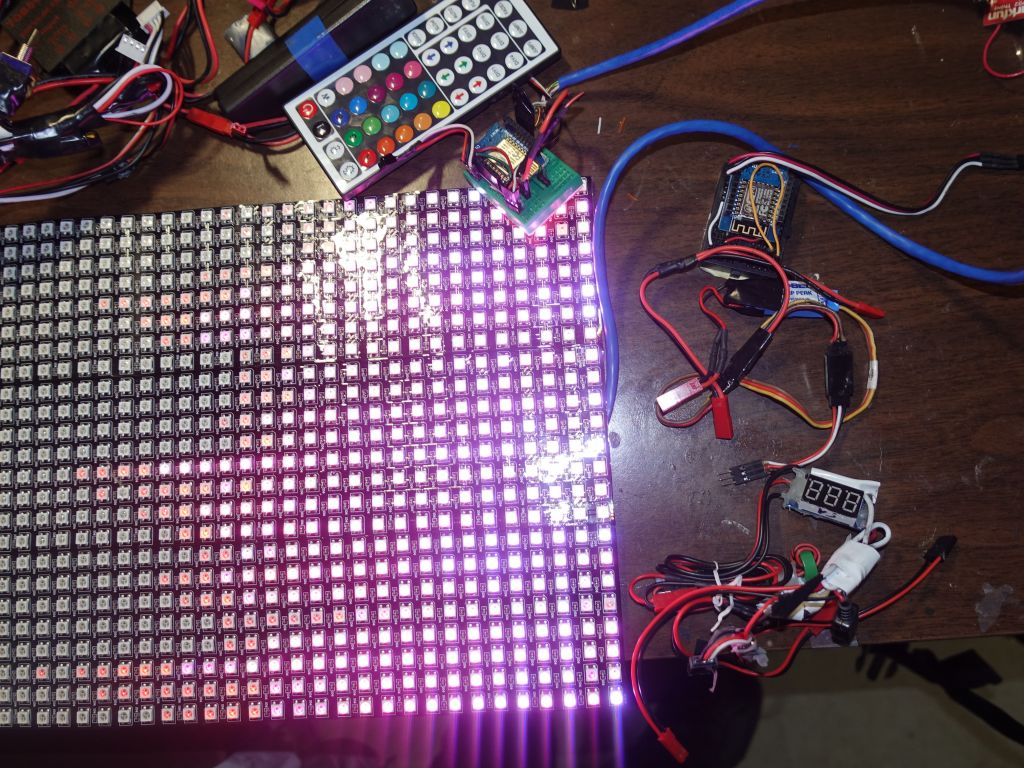 on the right, I have a backup ESP8266 if the main one fails, a backup BEC (5V converter) that's technically 10A capable but not meant to do more than 5A continous, and bottom right is my older 3A BEC with in line amp meter