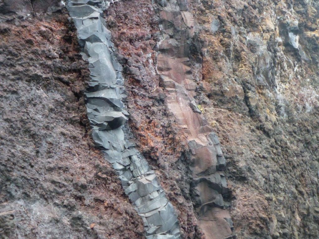 interesting rock formations made from a mixture of lava and compacted volcanic ash