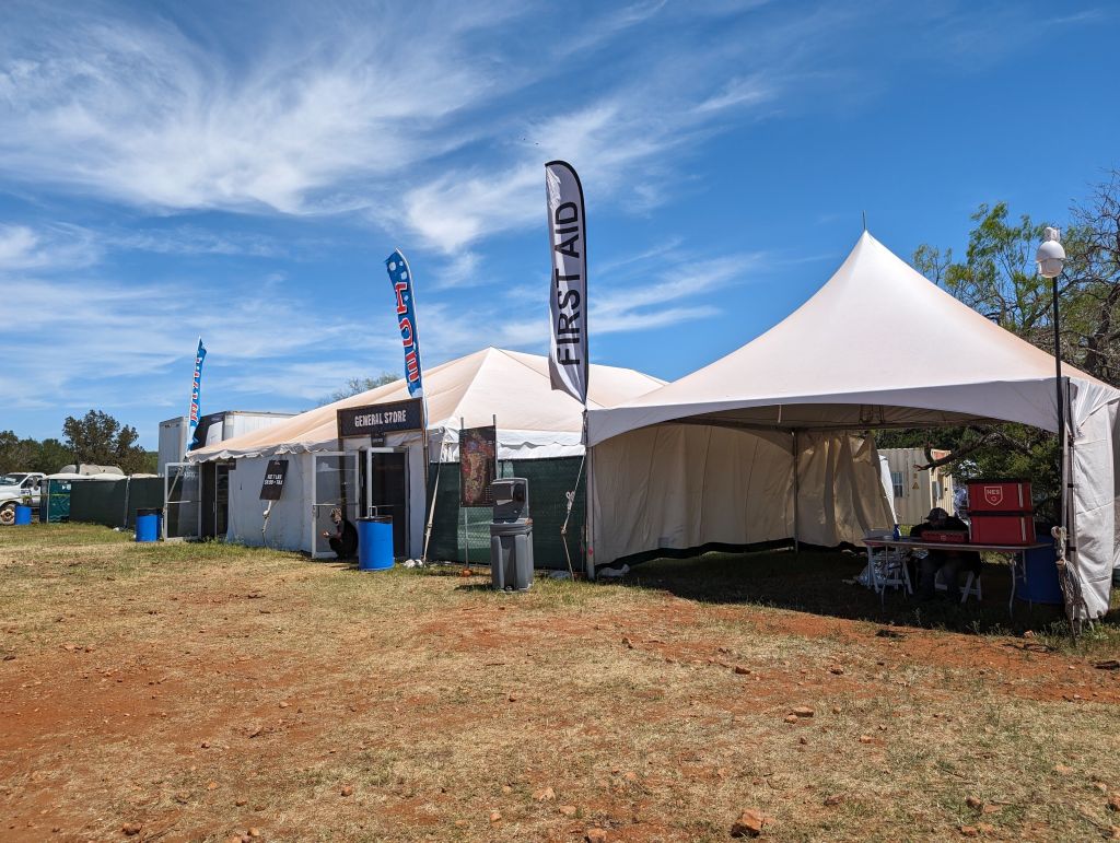 multiple first aid stations, but apparently they were underequipped (more on that below)