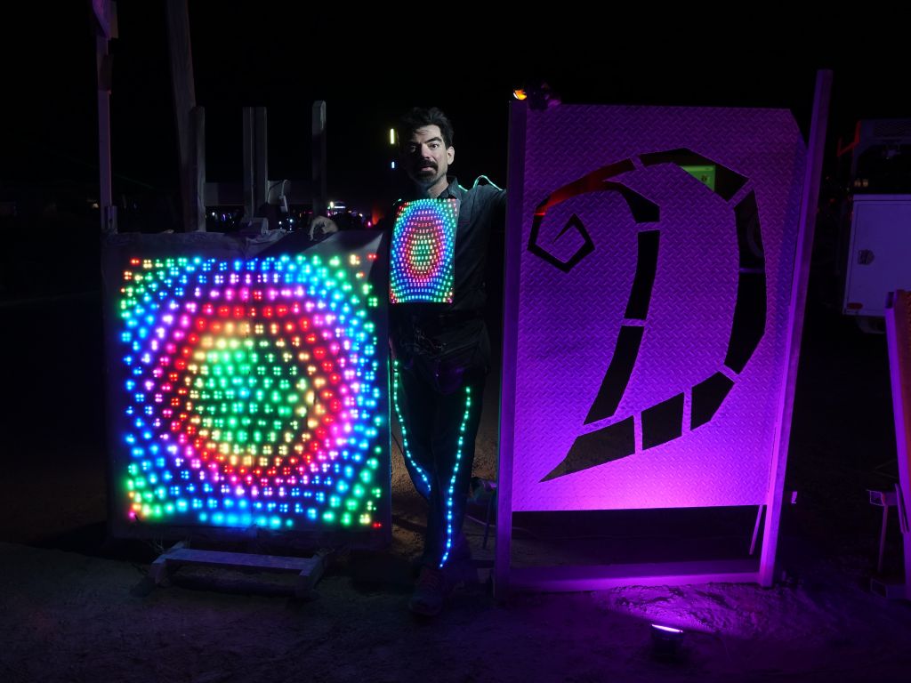 My RGBPanel P3 shirt has 64x96 pixels vs the 64x64 pixels on the neopixel matrix