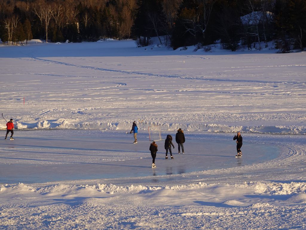 when not going racing on ice, there isn't much else to do but ice skating and snowmobiling