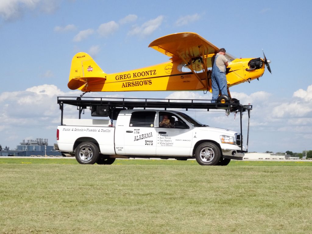 landing on top of their truck