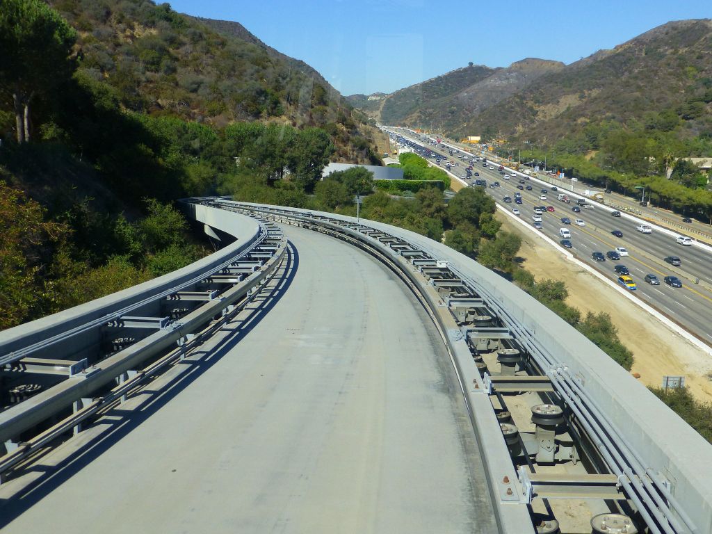 riding the tram back to the parking lot