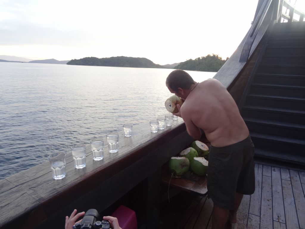 they also got some fresh green coconuts for us later