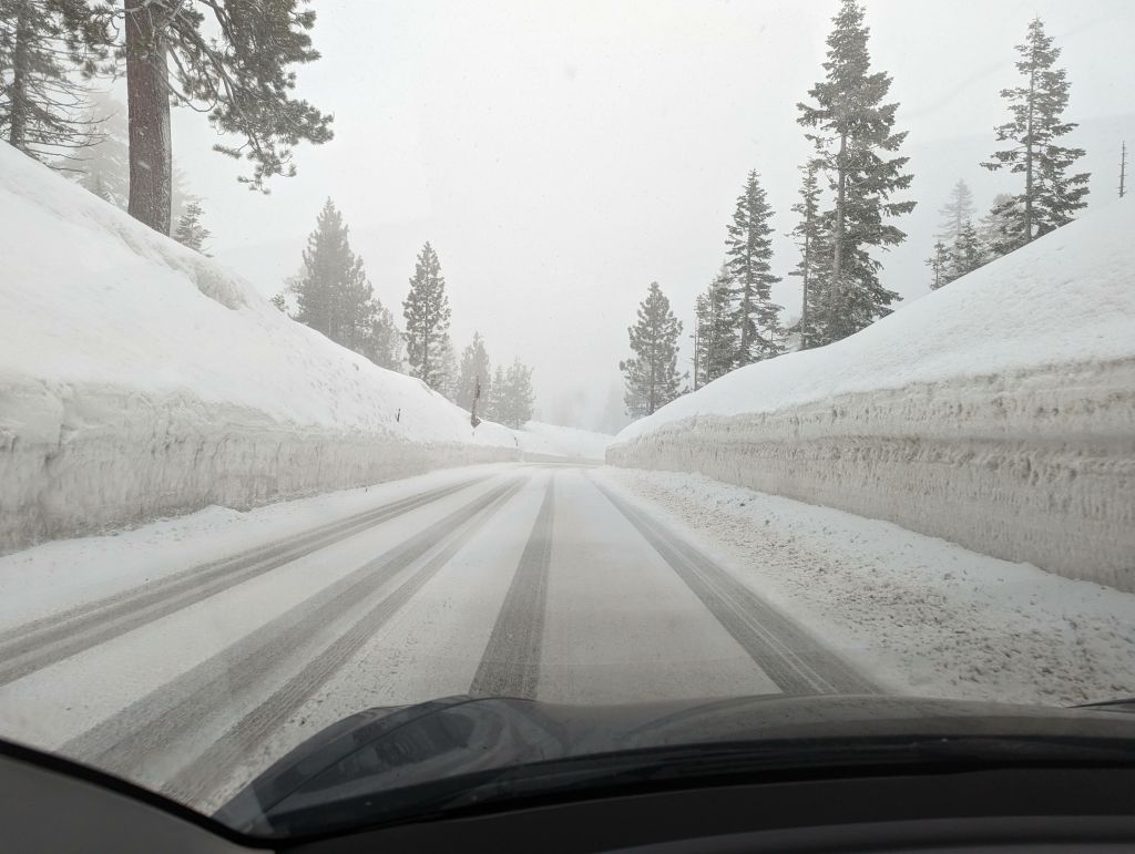 roads were already nice and white on the way up