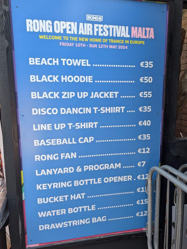 merch was not cheap