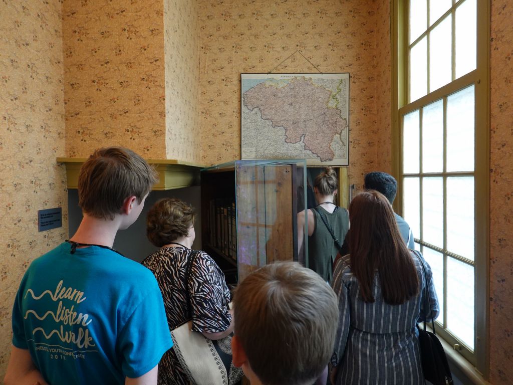 secret door to the other building that hid Anne Frank and her peers