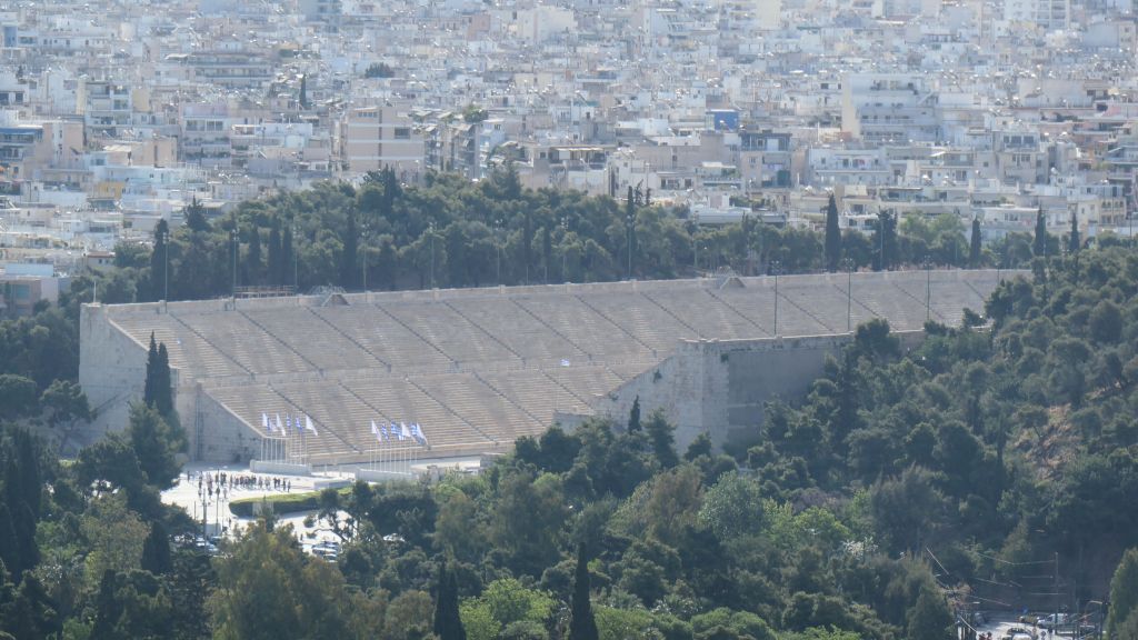 and the rebuilt Panathenic Stadium where the 2004 olympic games were held