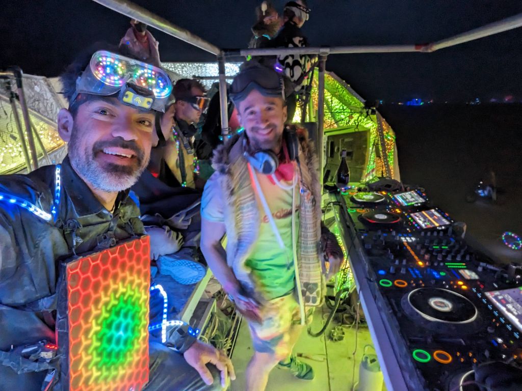 we stayed with Afik the whole night until the art car had to move