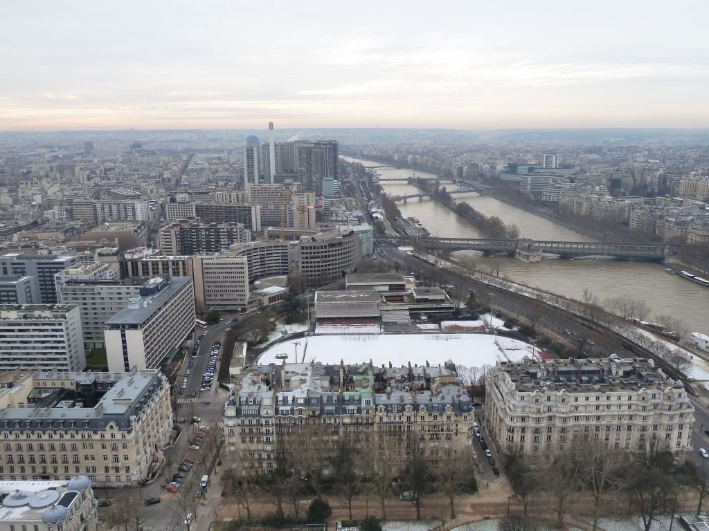 Overflowing Seine, almost at bridge level in some places