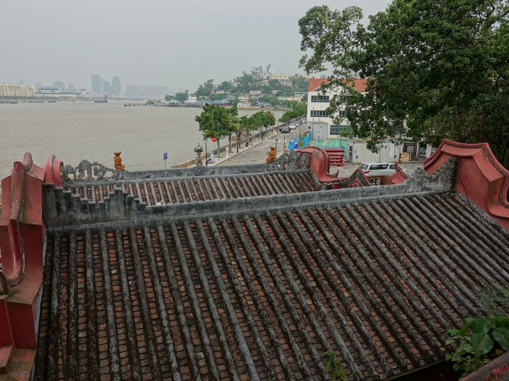 fishing village in the background