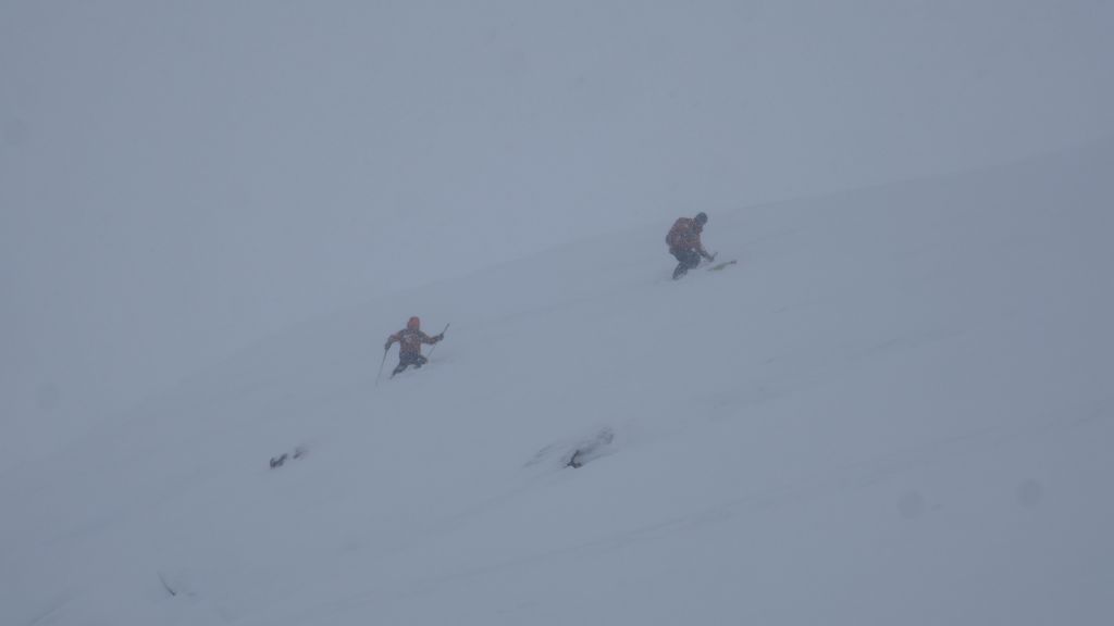 ski patrol was testing the wall for slide activity