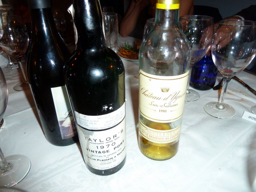 1970 Port and 1981 chateau d'Yquem Sauterne