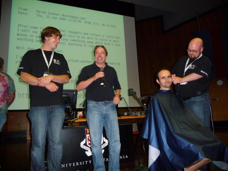 Linus, getting ready to shave some hair and beard pledged for charity :)