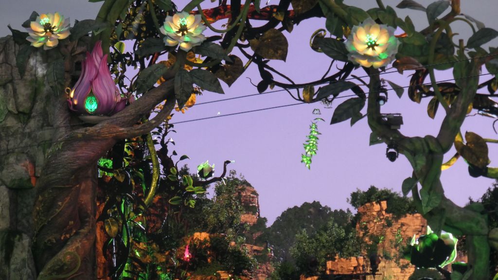 a really cool thing were the screens with fake sky and fake birds