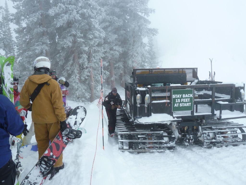 the cat that gives you a lift to the hiking terrain and pseudo-back country