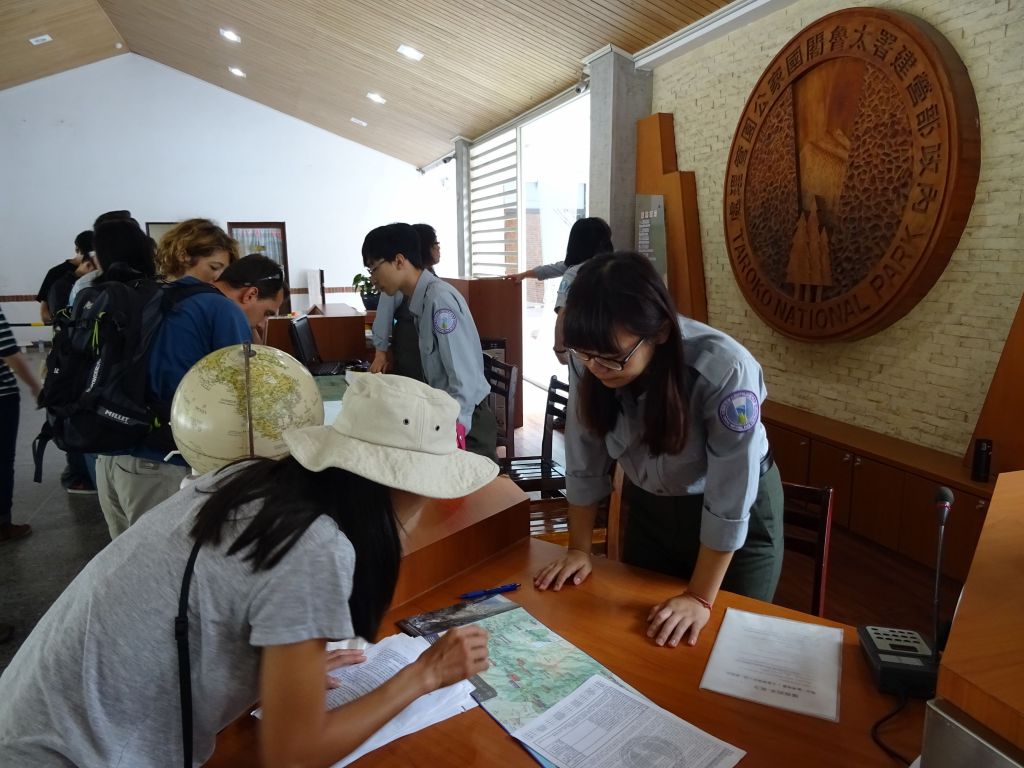 Jennifer planning our trip with a ranger