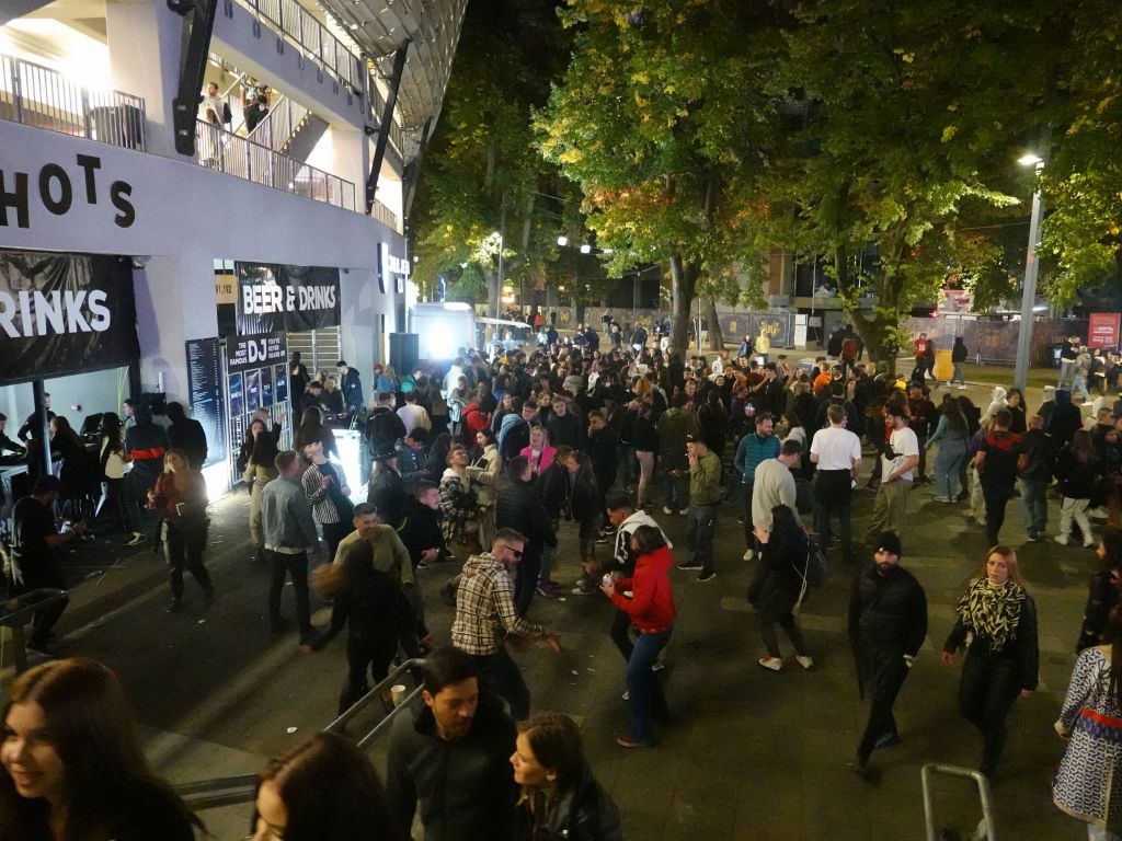 a random DJ stage outside the arena