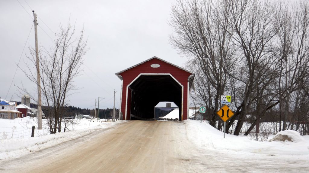 Covered wooden bridge, very nice