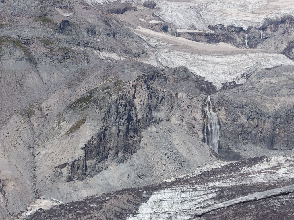 glacier sliding down from the top