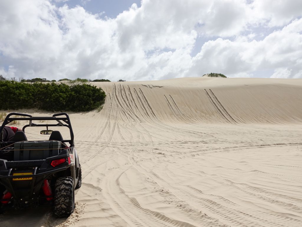 I made it up the sand dune the first time (where others bailed and rolled back)