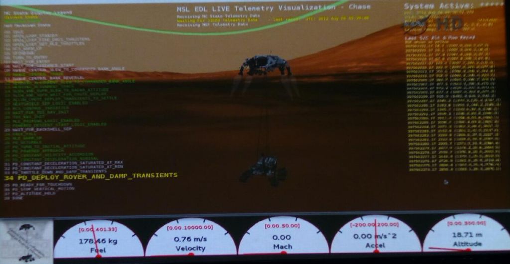 that's the flying platform lowering the rover to the ground with cables