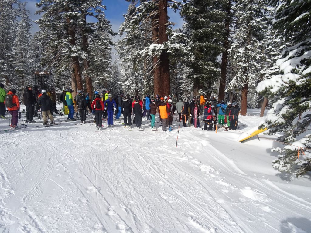 waiting in line to get to chair 4