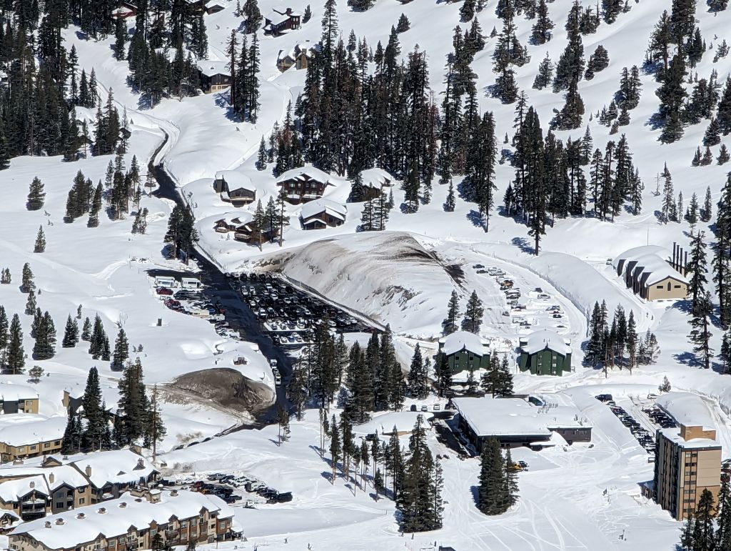 Another picture of the storage snow pile in the parking lot