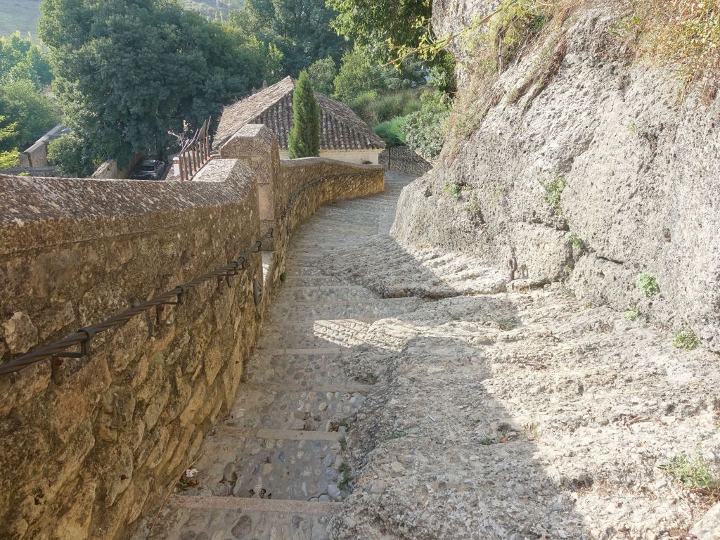 the arab baths are all the way down, where the water is