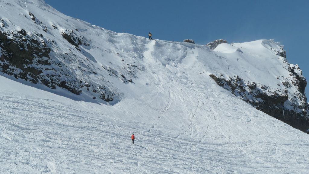 The wall still had a good amount of snow left