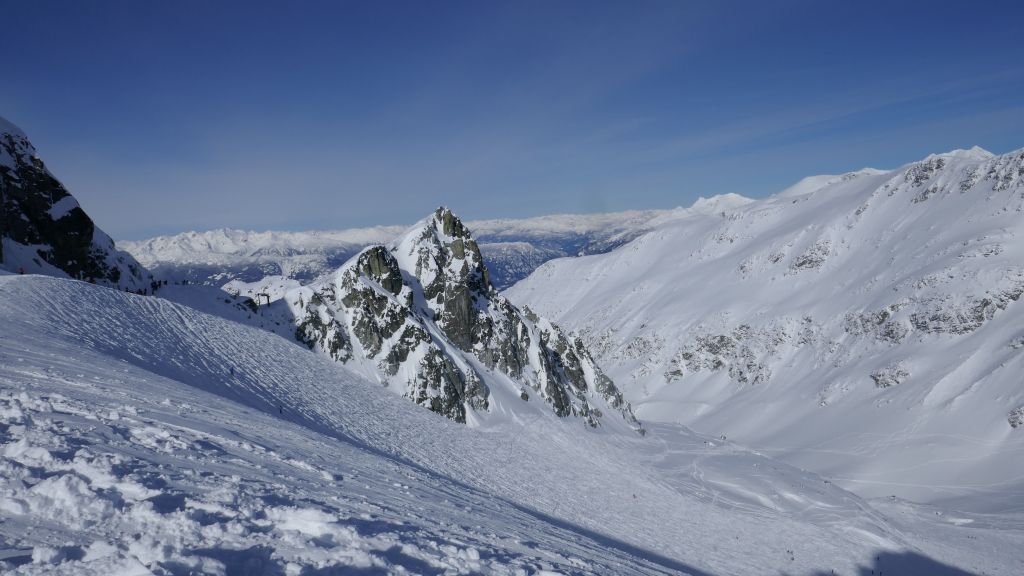 so I went to the glacier for a lap, but snow wasn't that great by then