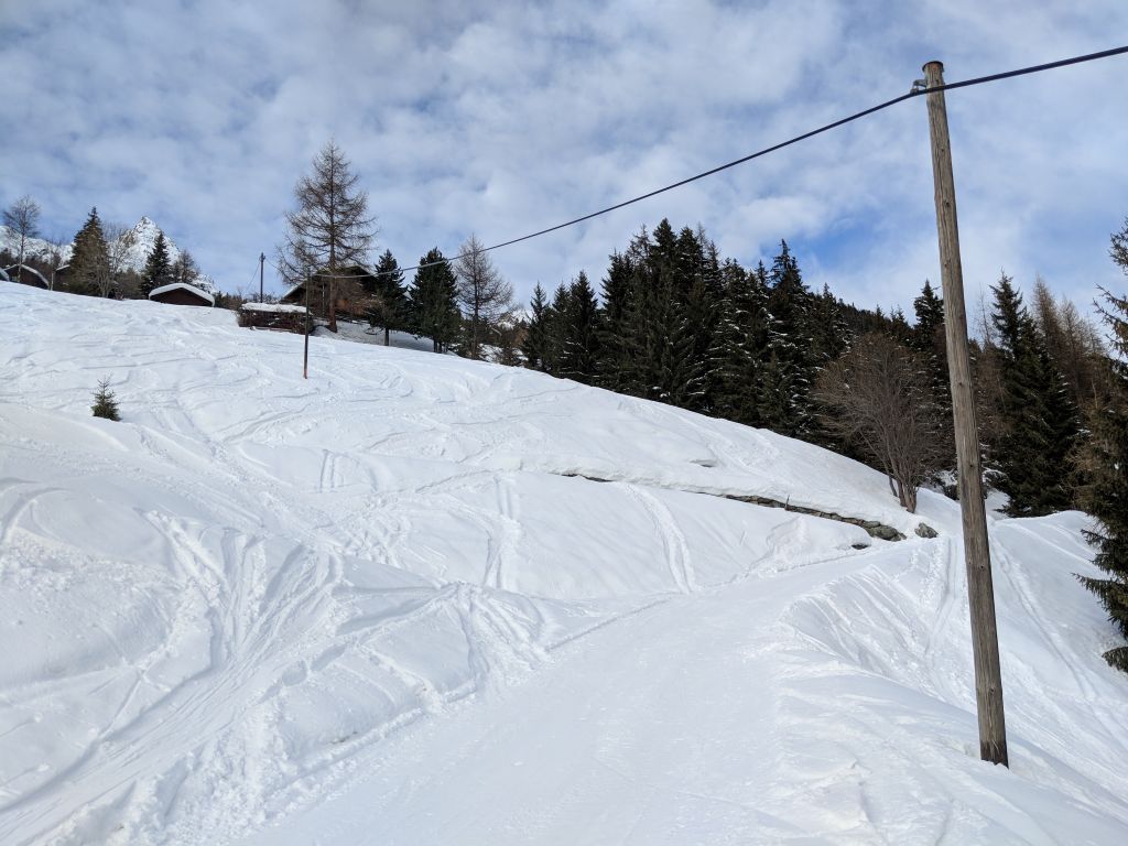 it was fun to ride across the switchbacks between Swiss Chalets, James Bond style