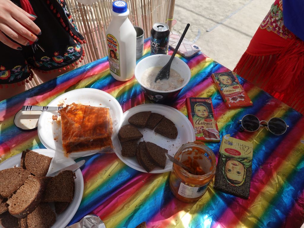 a Russian camp had lots of yummy Russian treats